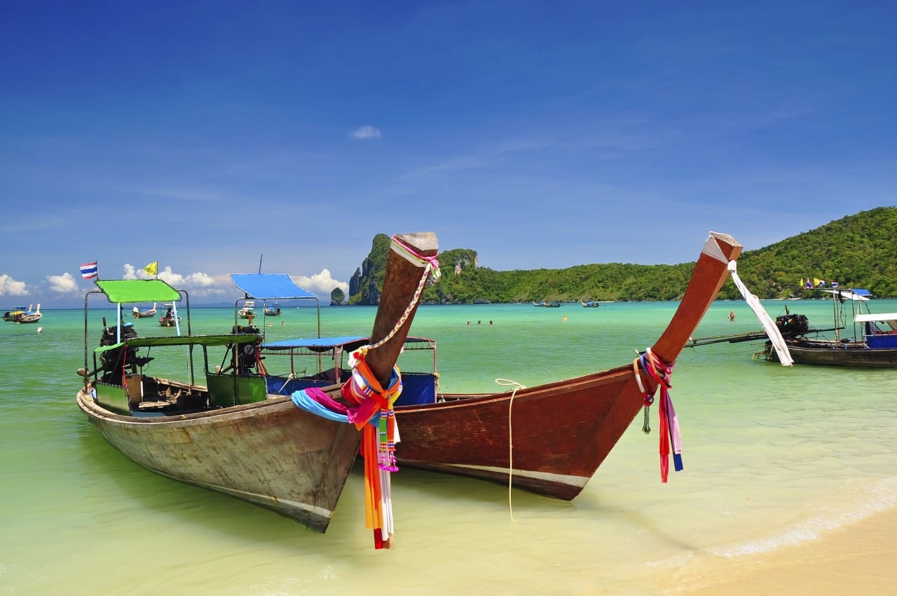 Beautiful boat in beach Phuket Thailand 181298600 2