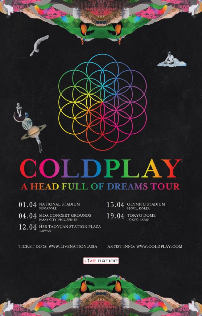 Coldplay Performing Live In Singapore On April 1st 2017