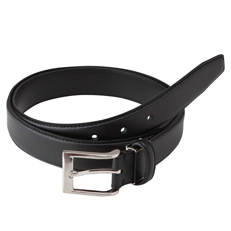 Tanned Smooth Leather Adjustable Belt in Black, RM99