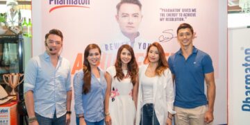 L-R- Sherson Lian (celebrity chef & brand ambassador of Pharmaton), Siti Saleha, Carmenza Alarcon, Sandra Woo and Hansen Lee