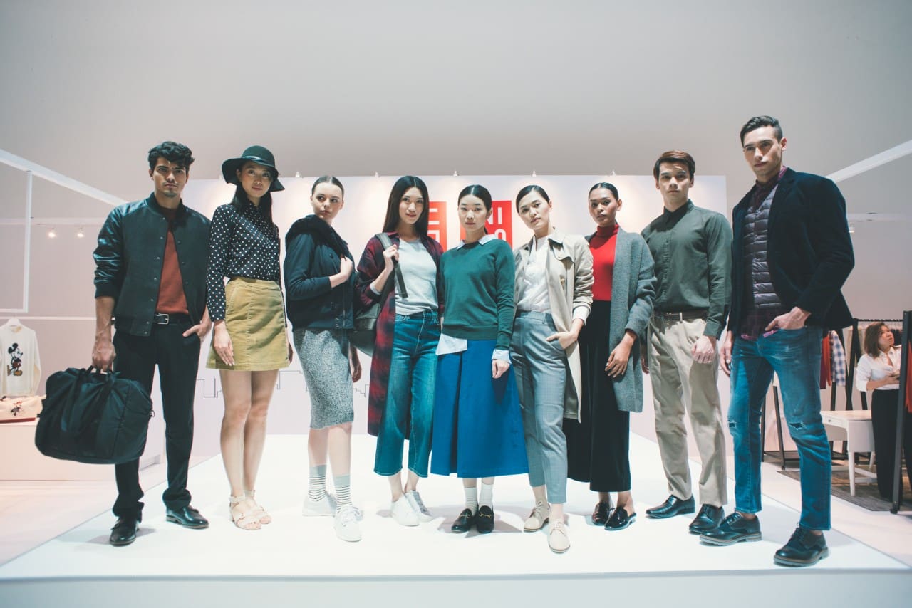 Models dressed in the latest UNIQLO Fall Winter 2017 collection