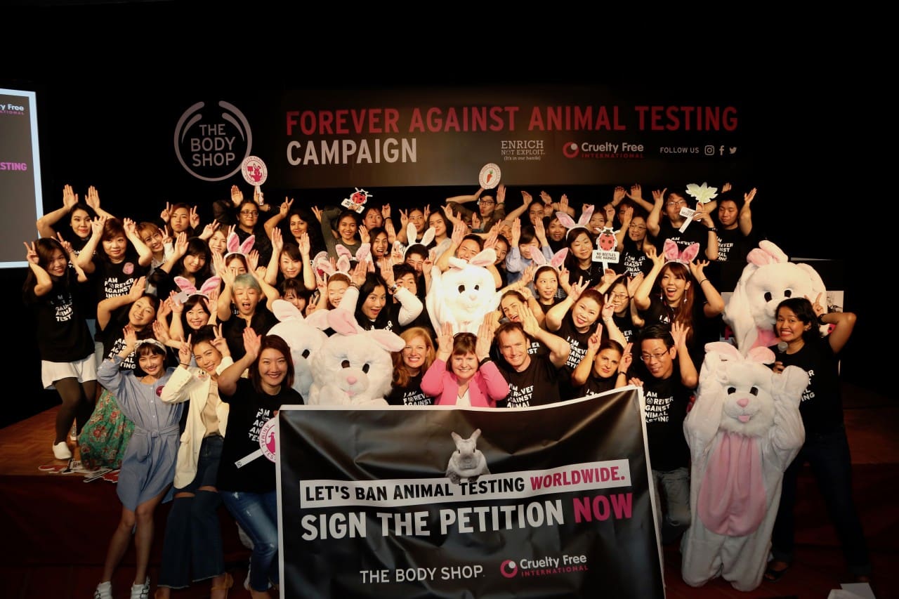 The Body Shop and Cruelty Free International launch campaign to end animal testing in cosmetic products and ingredients globally once and for all. 1
