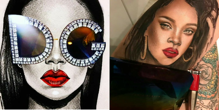 This Tattoo Artist Paints Mesmerising Rihanna Portraits On Herself With ...