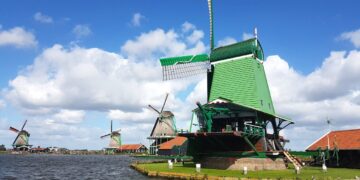 Zaanse Schans is home to the iconic Dutch windmills