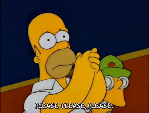 Homer Simpson begging