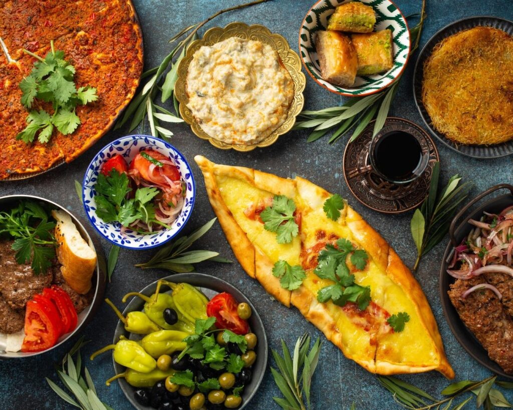 A variety of Turkish cuisine