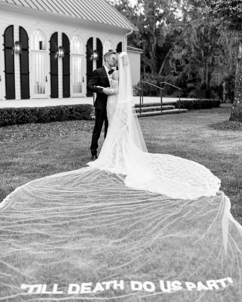 hailey bieber wedding veil