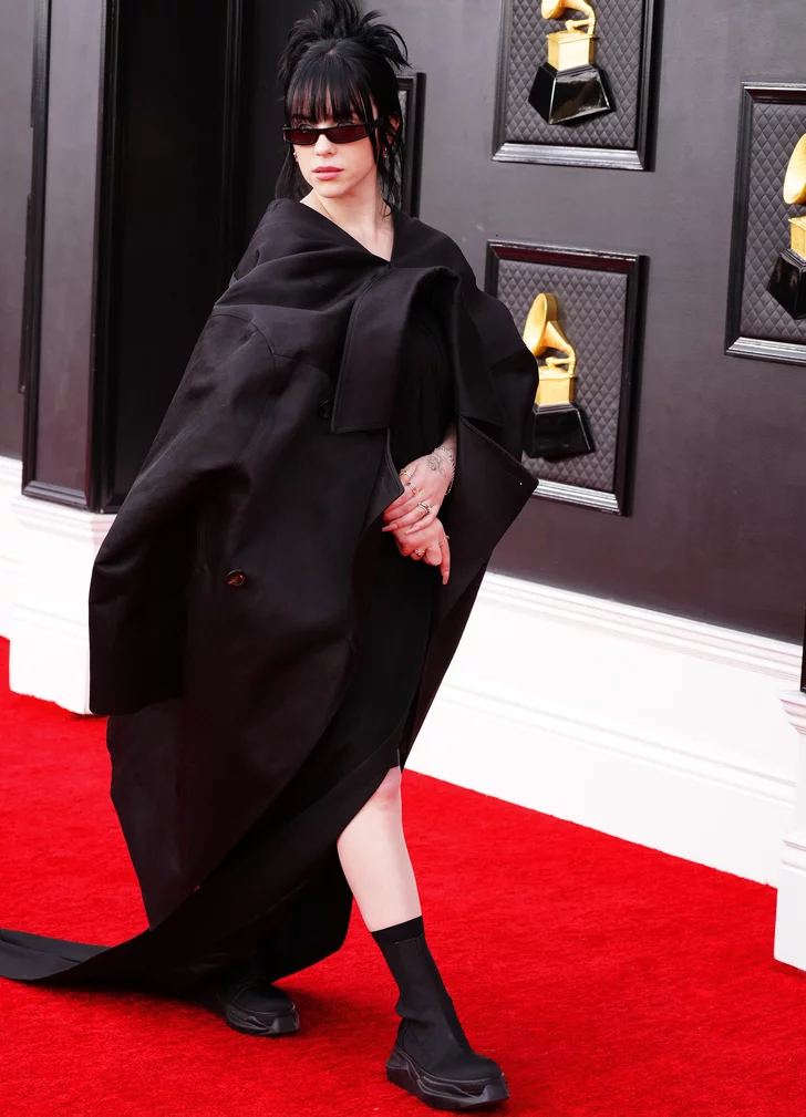 billie eilish grammys trench coat dress